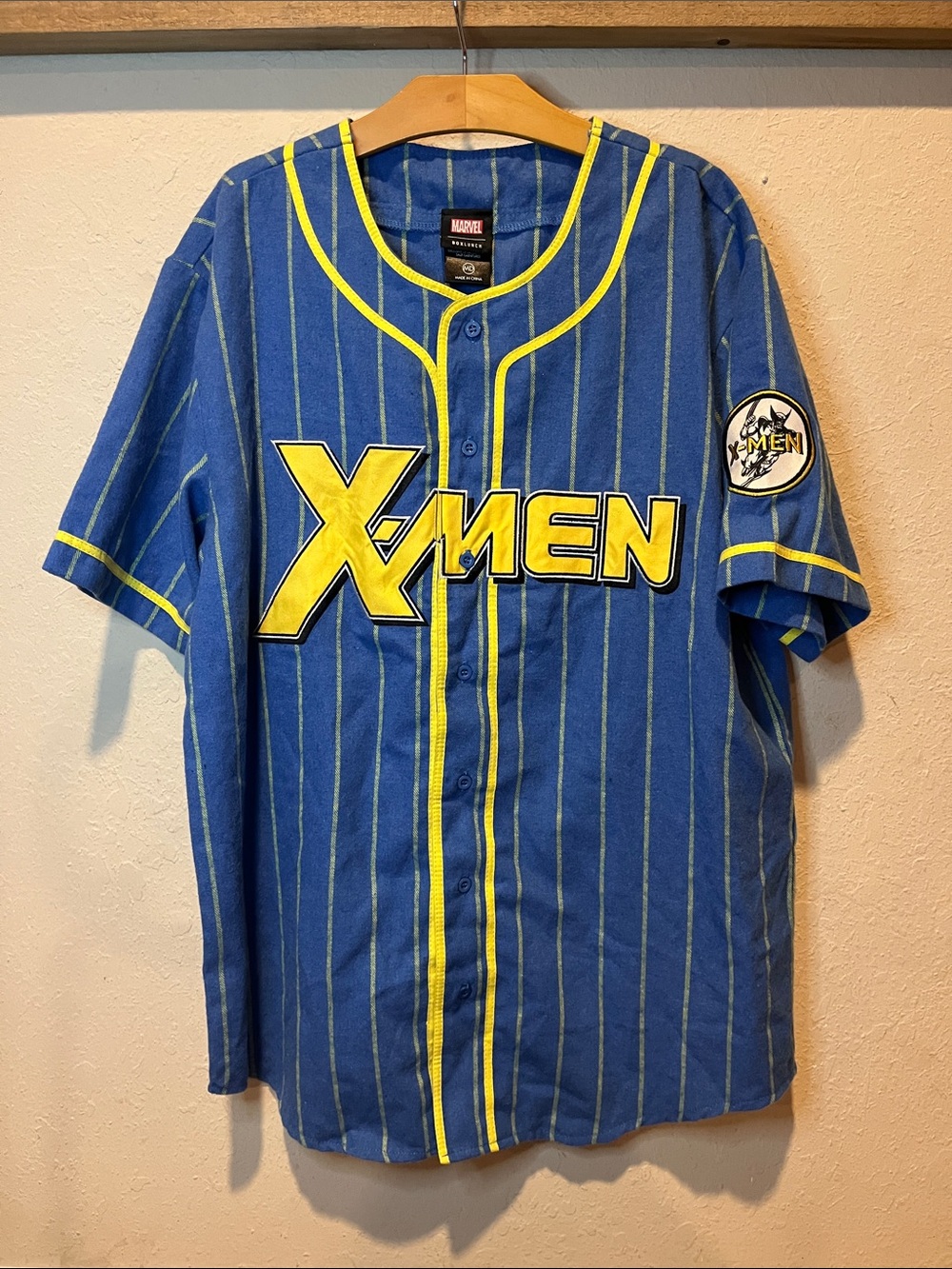 Marvel X-Men Wolverines Blue & Yellow Baseball Jersey- Boxlunch Exclusive Medium